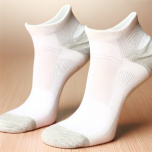 Chaussettes blanches sur support imitant des pieds.
